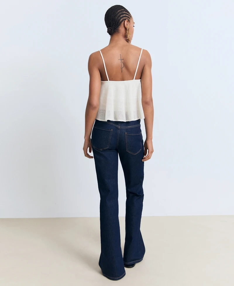 Mango Women's Ruffle Knit Top