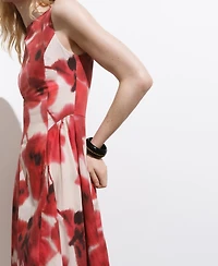 Mango Women's Floral-Print Flared Dress
