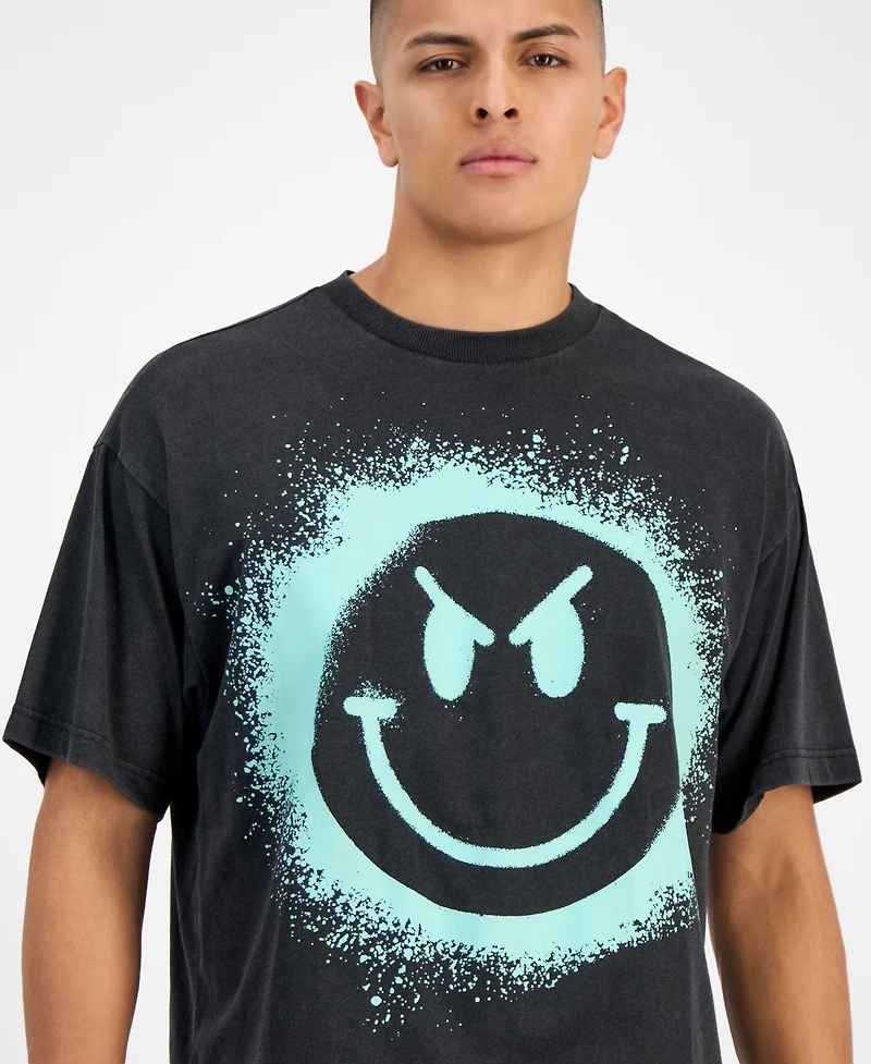 SmileyWorld Men's Happy Sad Graphic T-Shirt