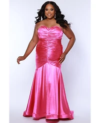 Sydney's Closet Women's Fitted Strapless Sweetheart Neckline Evening Gown