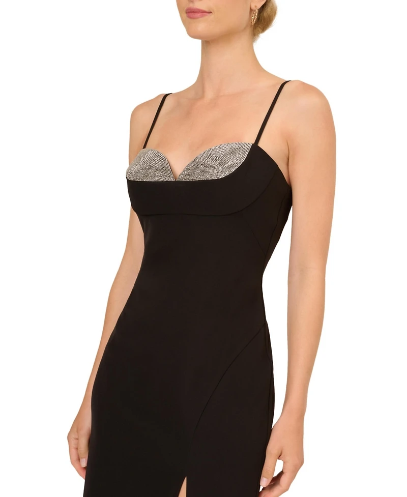 Adrianna Women's Crepe Sweetheart-Neck Sleeveless Gown