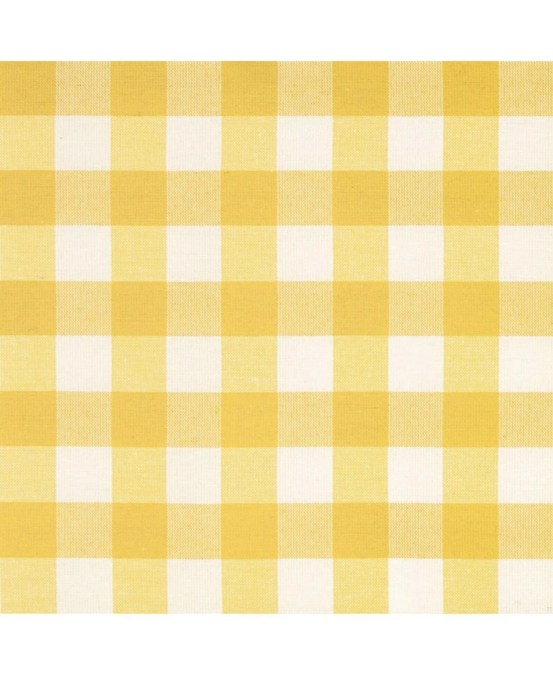 Kate Aurora Plaid Country Farmhouse French Door Curtain Panel With Matching Tieback - 25W x 40L, Yellow