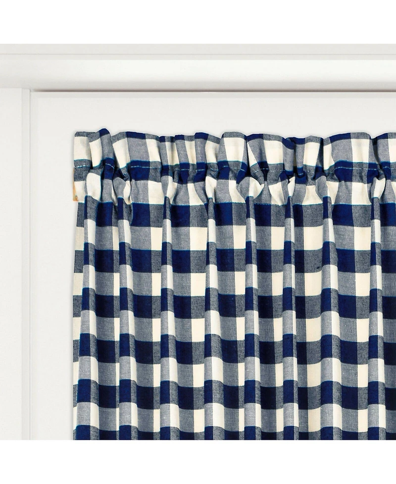 Kate Aurora Plaid Country Farmhouse French Door Curtain Panel With Matching Tieback - 25W x 40L, Yellow