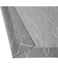 Kate Aurora 2 Piece Clarabelle Embroidered Lattice Matte Sheer Grommet Top Curtain Panels - 84 In. Long - Red