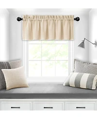 Kate Aurora Complete Coastal Hamptons Living Rod Pocket Textured Semi Sheer 3 Piece Window Curtain & Valance Set - 84 in. Long Navy