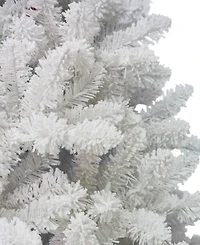 Puleo 7.5 ft. Pre-Lit Flocked Bennington Fir Artificial Christmas Tree