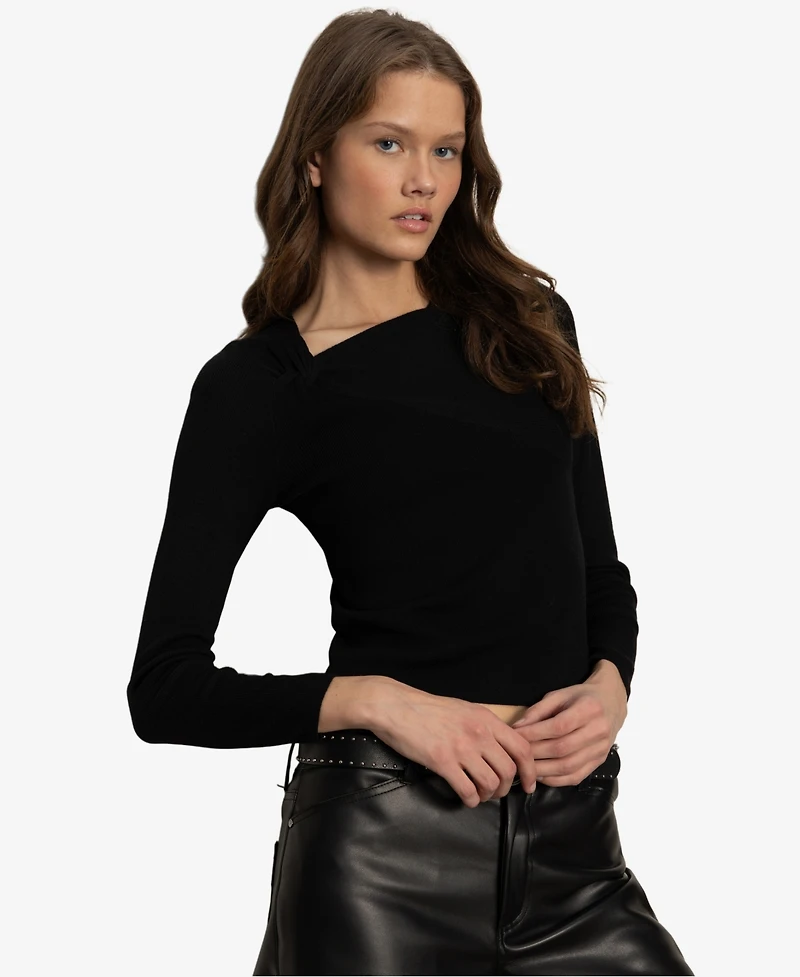 Sanctuary Women's Long Sleeve Shoulder Twist Top