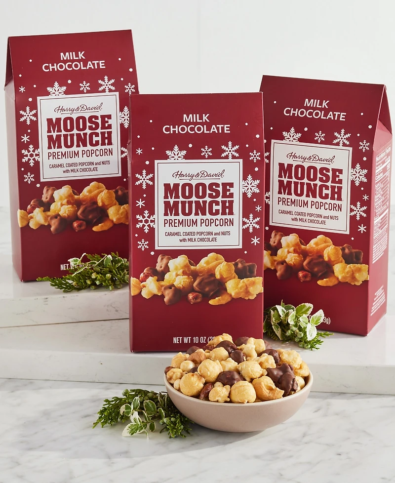 Harry & David Milk Chocolate Moose Munch Gable Boxes, 3 Pack