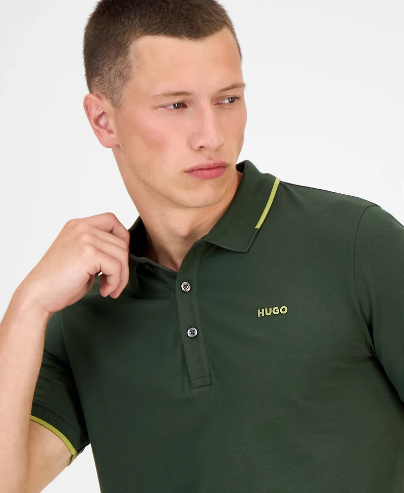 Hugo Boss Men's Dinoso Slim Fit Short Sleeve Tipped Polo Shirt
