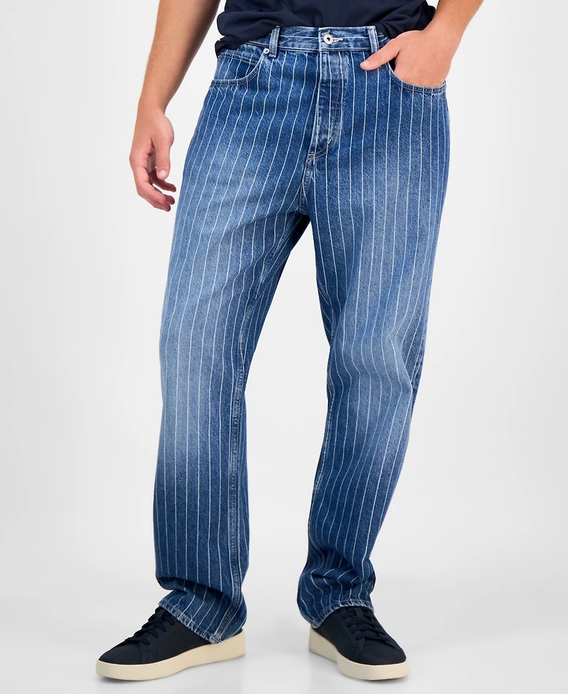 Hugo By Boss Men's Nate Faded Stripe Cotton Jeans
