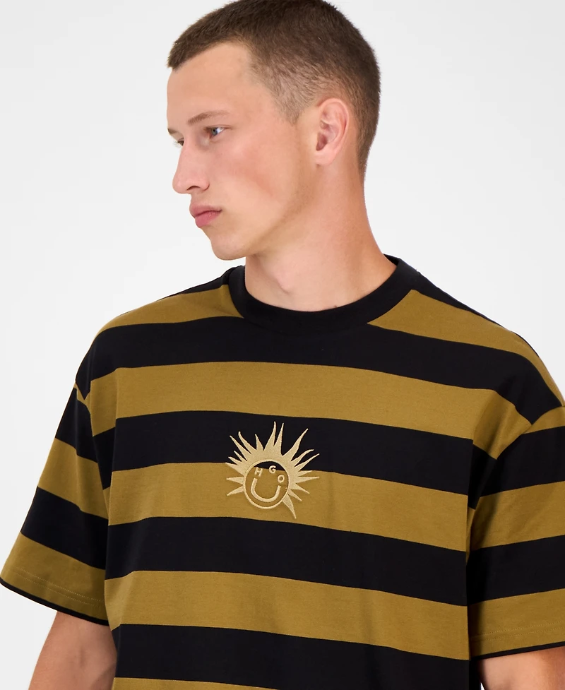 Hugo By Boss Men's Cotton Striped Graphic T-Shirt