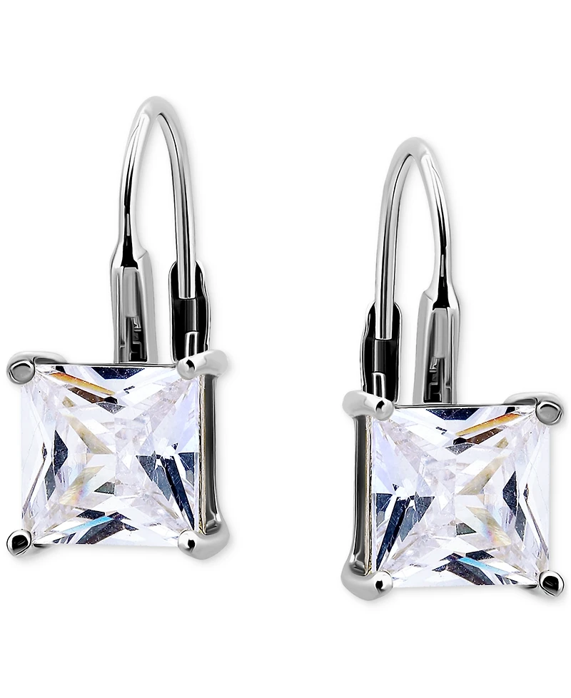 Giani Bernini Square Cubic Zirconia Leverback Earrings in Sterling Silver, Macy's Exclusive
