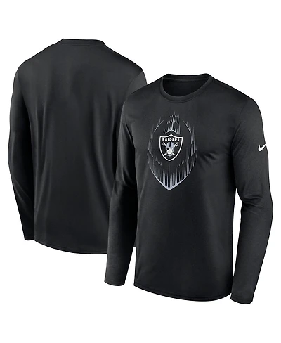 Nike Men's Black Las Vegas Raiders Icon Legend Performance Long Sleeve T-Shirt