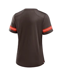 Fanatics Women's Brown Cleveland Browns Play Script Lace-Up T-Shirt