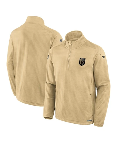 Fanatics Men's Gold Vegas Golden Knights Authentic Pro Rink Quarter-Zip Sweatshirt