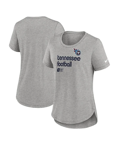Nike Women's Heather Gray Tennessee Titans Team Shout Out Tri-Blend T-Shirt