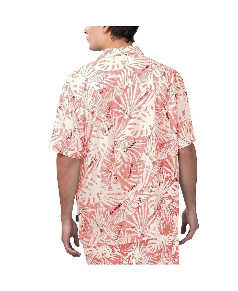 Margaritaville Men's Red St. Louis Cardinals Monstera Print Party Button-Up Shirt