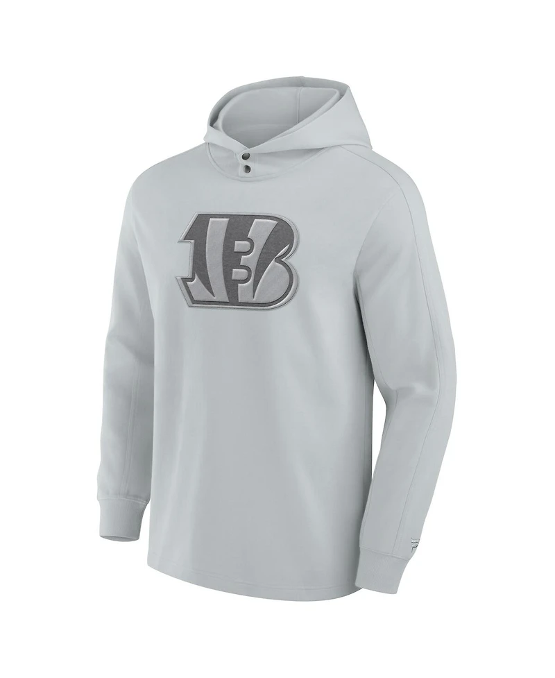 Fanatics Men's Gray Cincinnati Bengals Elements Blaze Tri-Blend Long Sleeve Hoodie T-Shirt