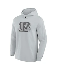 Fanatics Men's Gray Cincinnati Bengals Elements Blaze Tri-Blend Long Sleeve Hoodie T-Shirt