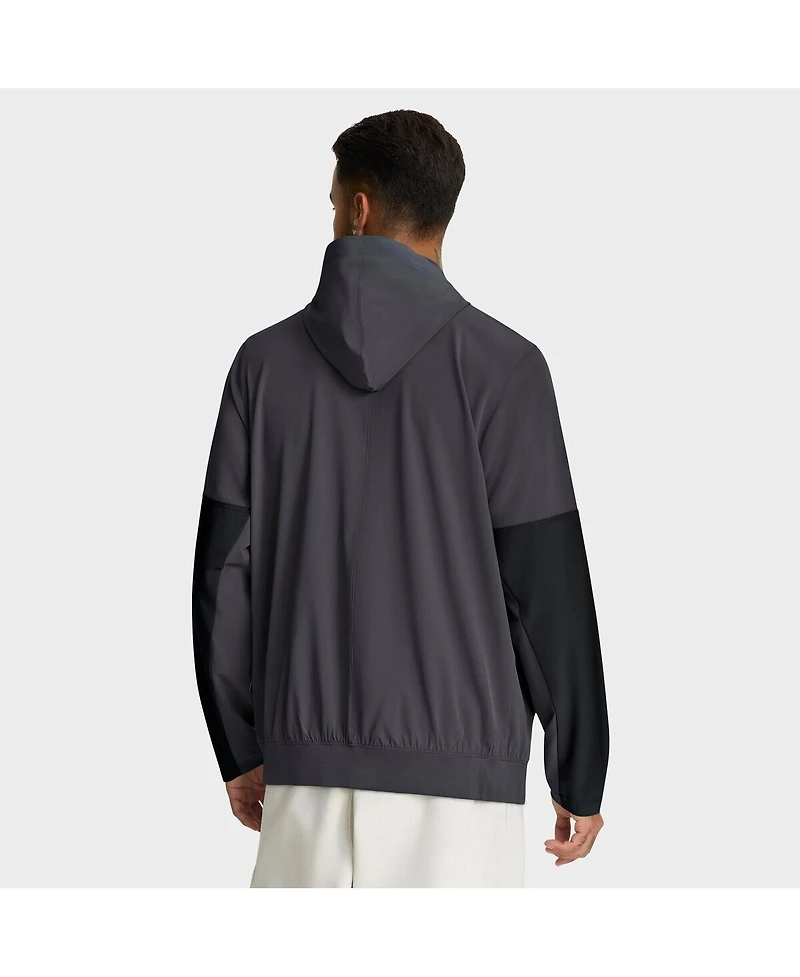 Nike Men's Anthracite Cleveland Browns Sideline Anorak Half-Zip Hoodie Jacket
