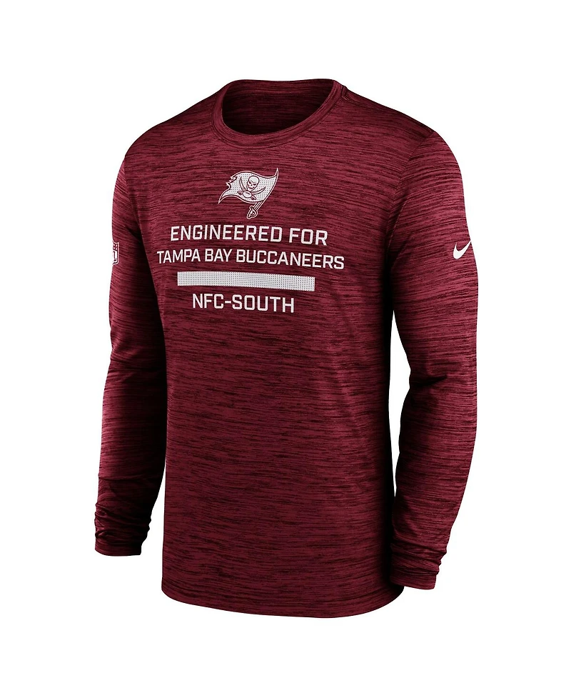 Nike Men's Red Tampa Bay Buccaneers Sideline Velocity Performance Long Sleeve T-Shirt