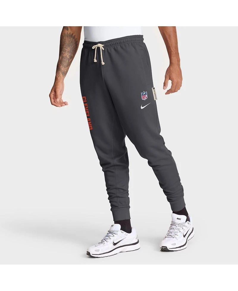 Nike Men's Anthracite Cleveland Browns Sideline Ground Game Performance Taper Pants