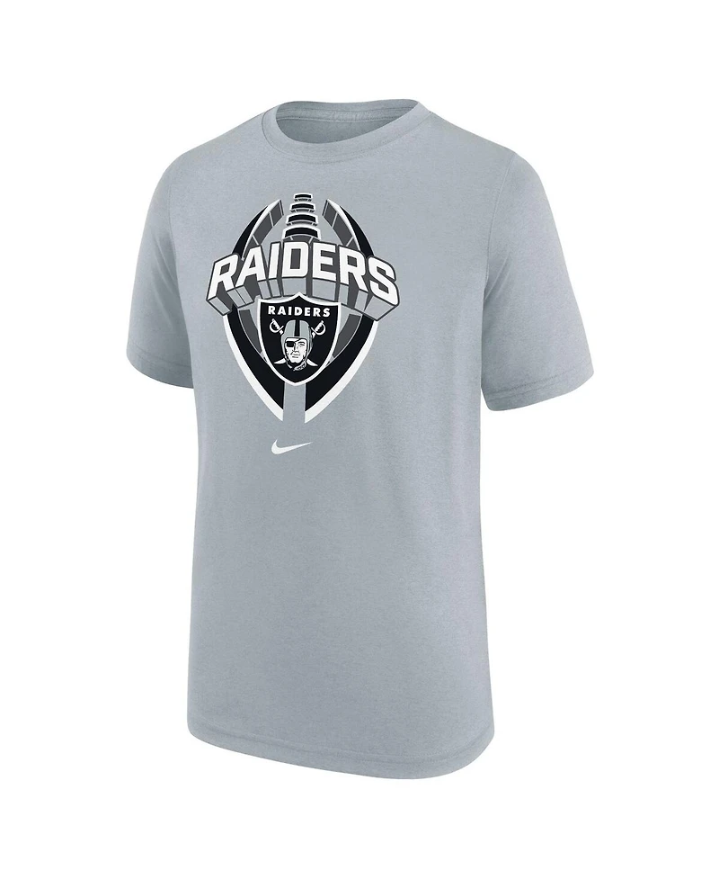 Nike Big Boys and Girls Gray Las Vegas Raiders Icon Legend T-Shirt