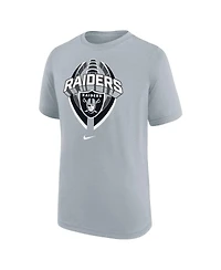 Nike Big Boys and Girls Gray Las Vegas Raiders Icon Legend T-Shirt
