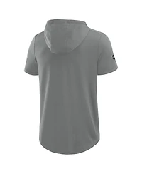 Fanatics Men's Gray Vegas Golden Knights 2025 Stanley Cup Playoffs Authentic Pro Road Performance Short Sleeve Pullover Hoodie
