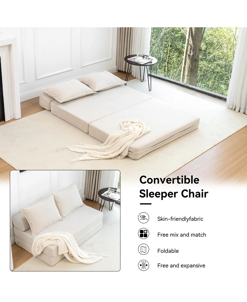 Streamdale Furniture Foldable Sofa Bed Sleeper Chair Twin