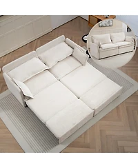 Streamdale Furniture Pull-Out Corduroy Sleeper Sofa Bed w/ Storage & Usb