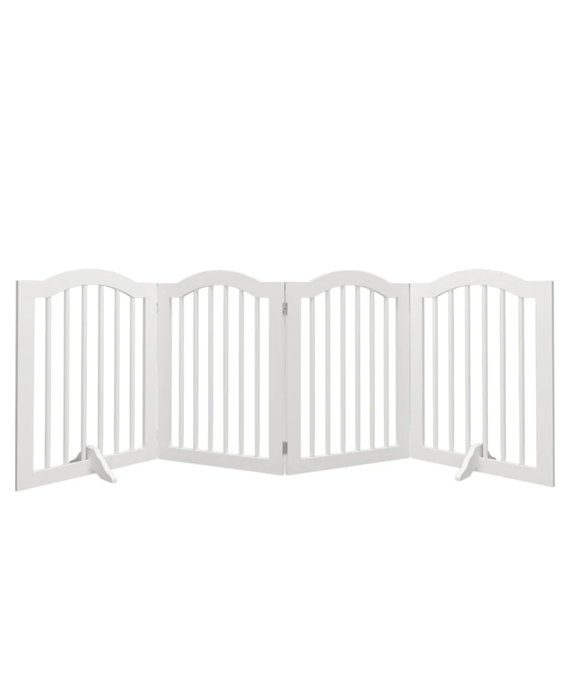 Streamdale Furniture Tall Foldable Wooden Pet Gate with Support Feet