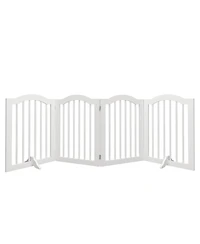 Streamdale Furniture Tall Foldable Wooden Pet Gate with Support Feet