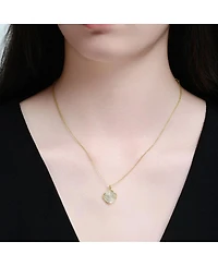 Rachel Glauber 14K Gold Plated with Clear Cubic Zirconia Pendant Necklace