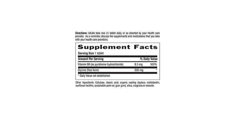 Country Life Glycine with B-6, 500 Mg, 100 Tabs
