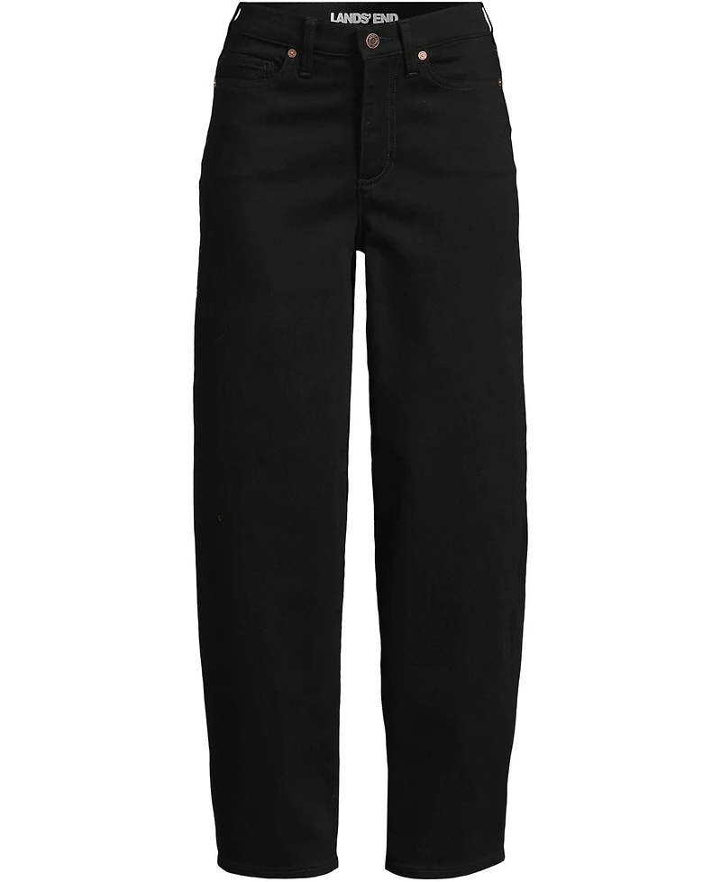 Lands' End Women's Denim High Rise Barrel Leg Ankle Jeans