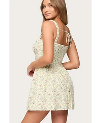 Edikted Womens Sadee Ruched Floral Mini Dress