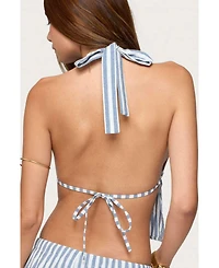 Edikted Women's Macey Striped Split Front Backless Top