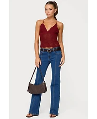 Edikted Women's Delila Crochet V Neck Top