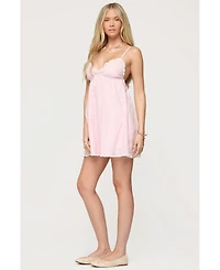 Edikted Womens Danira Pinstripe Babydoll Mini Dress
