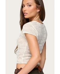 Edikted Women's Kristal Twist Front V Neck Top