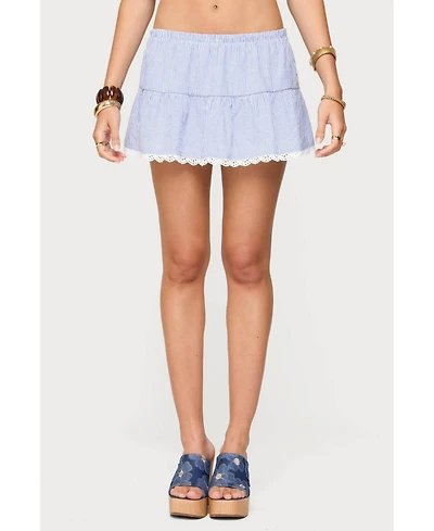 Edikted Women's Dora Striped Linen Look Mini Skirt