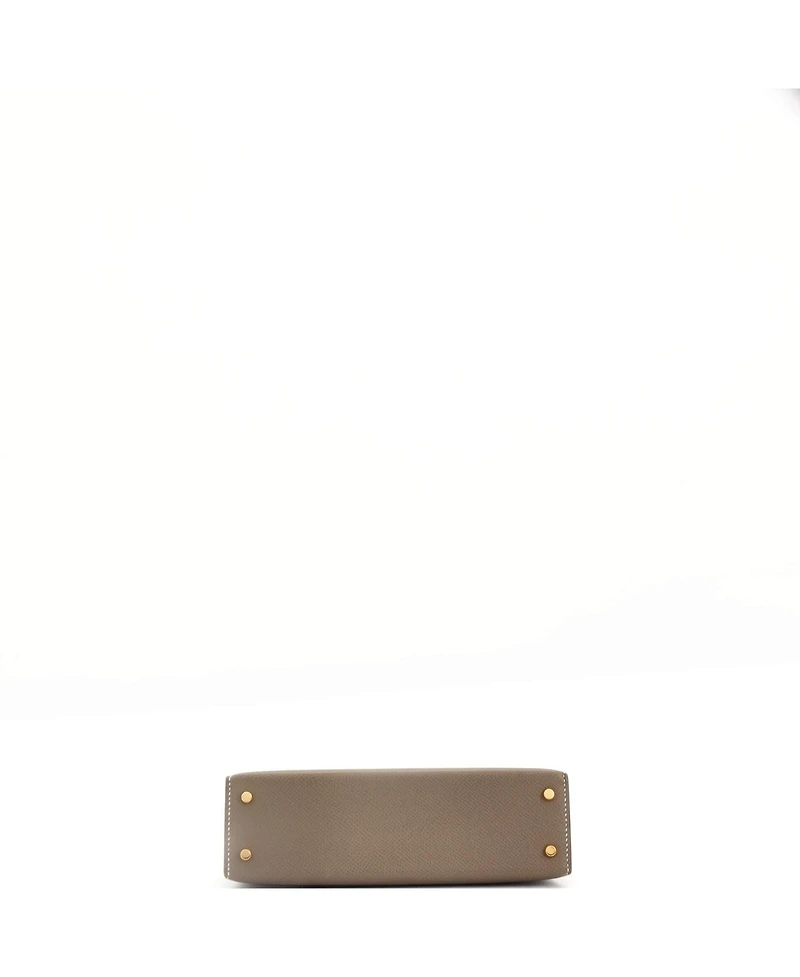 Pre-Owned Hermes Kelly 20 Handbag Grey Madame with Gold Hardware