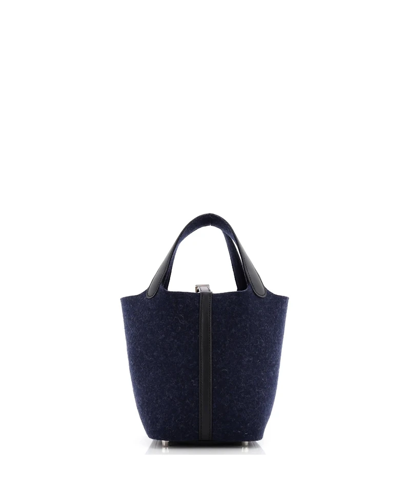 Pre-Owned Hermes Pm Picotin Lock Bag Felt with Leather