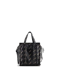 Pre-Owned Balenciaga Xs Bazar Logo Convertible Tote Printed Leather