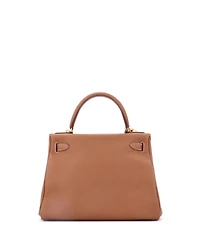 Pre-Owned Hermes Kelly Handbag Brown Togo with Gold Hardware