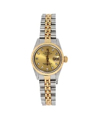 Pre-Owned Rolex Oyster Perpetual Datejust Automatic Watch in Stainless Steel and Gold with Diamond Markers 26mm