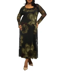 Fashion-szn Curve Women's Floral Print Midaxi Dress