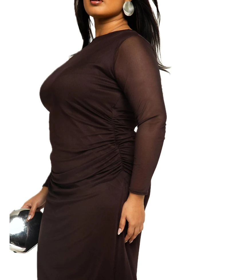 Fashion-szn Curve Women's Mesh Midaxi Dress