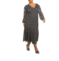 Fashion-szn Curve Women's Polka Dot Midi Dress